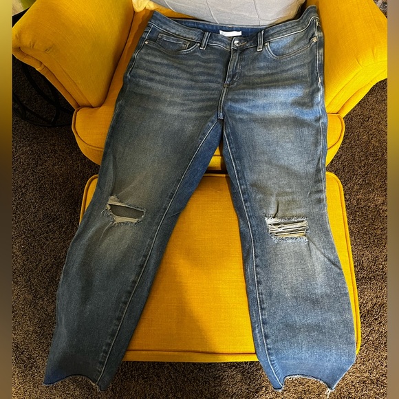 LC by Lauren Conrad Deconstructed Skinny Jeans 14W - Picture 1 of 3